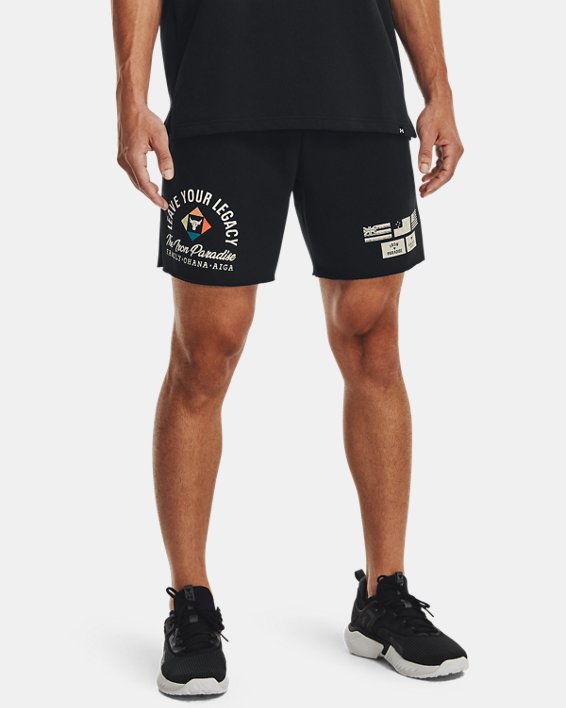 Men's Project Rock Heavyweight Terry Shorts, Black, pdpMainDesktop image number 0